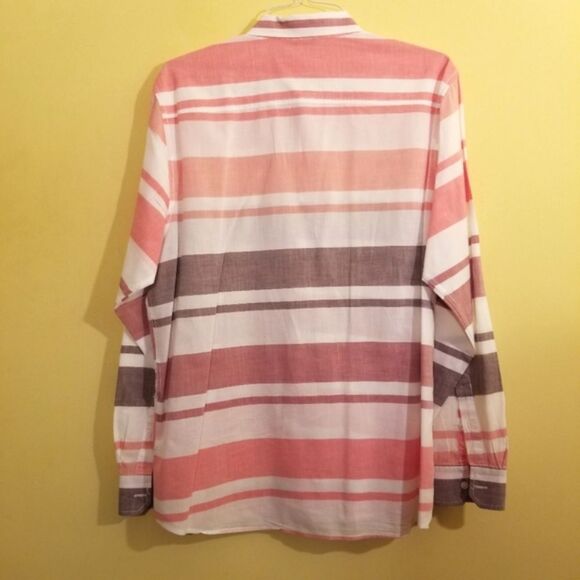 Guess Slim Fit Striped Button Up Dress Shirt Work Career Size XL - Picture 3 of 9